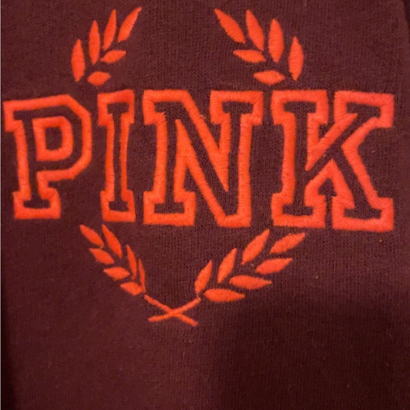 PINK Victoria's Secret Maroon and Orange Hoodie - Picture 3 of 4